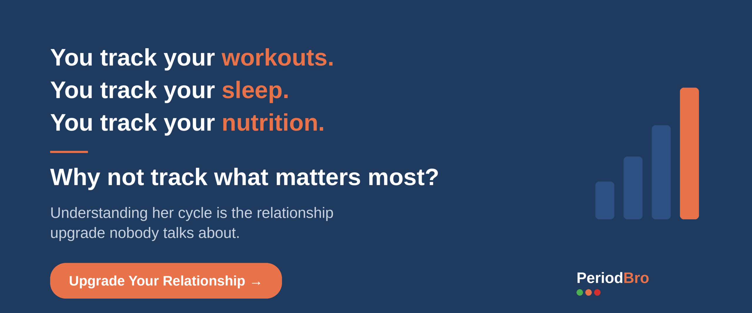 Track her cycle. Show up better. PeriodBro is built for men.