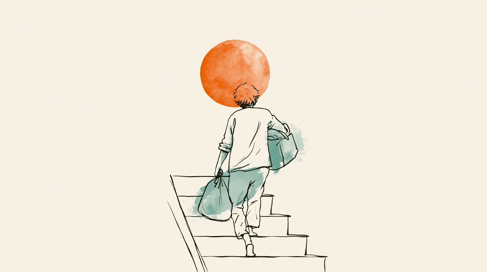 Partner carrying the heavy bags to take the load off during period back pain