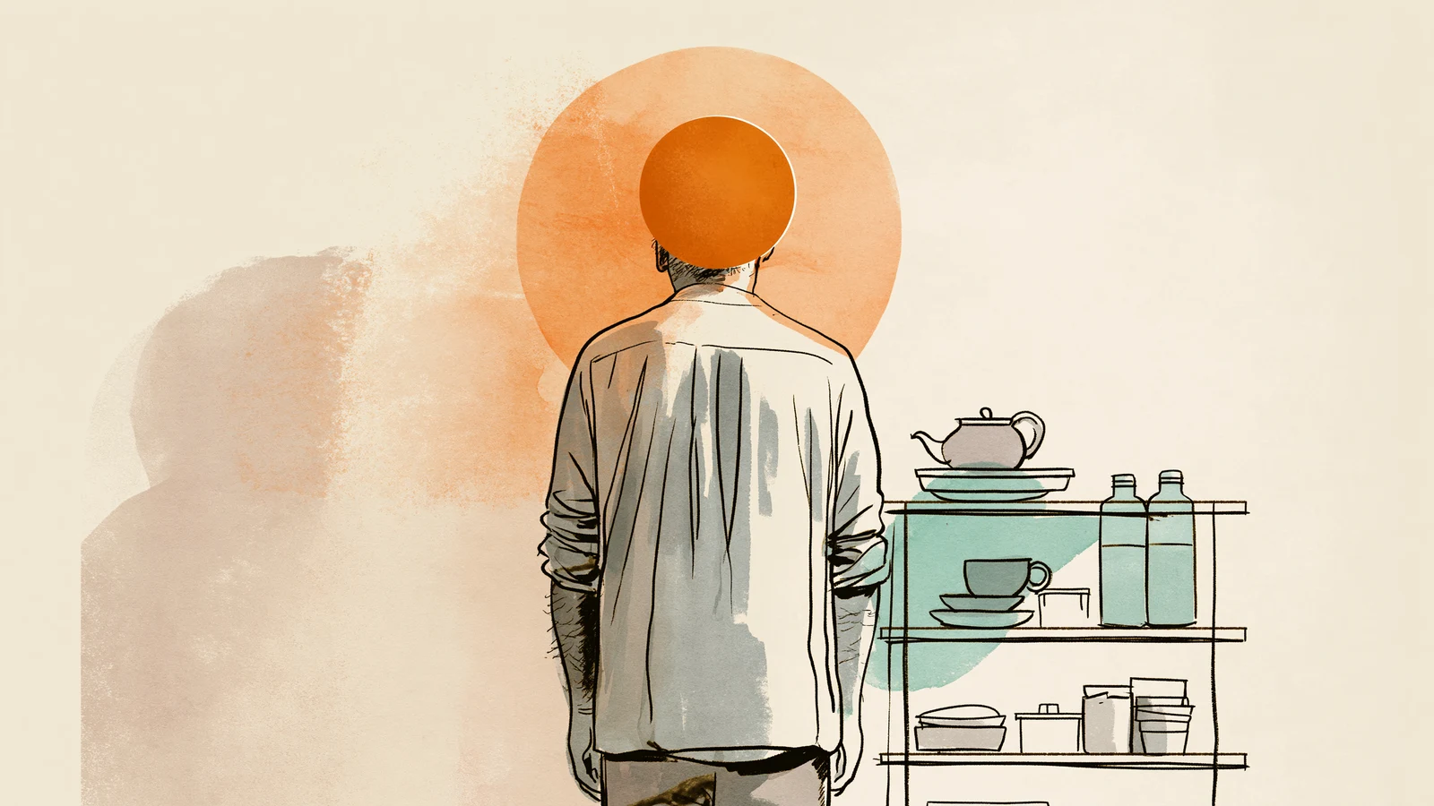 A partner restocking simple supplies ahead of her period nausea