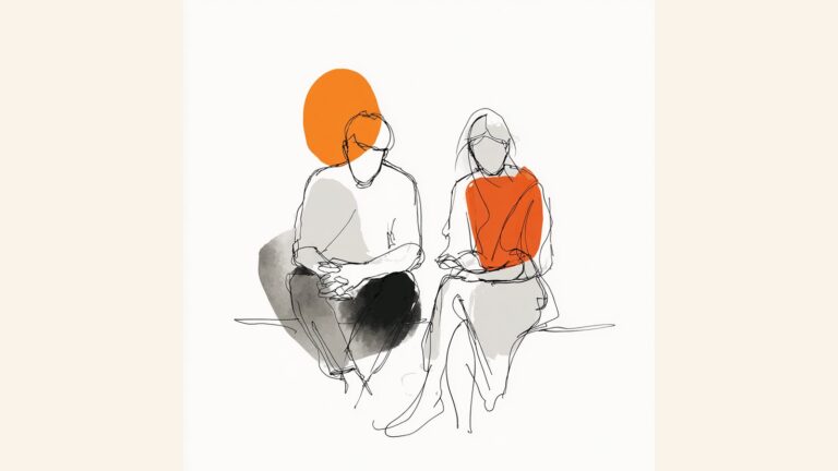 Period heart palpitations: a partner sitting calmly beside her