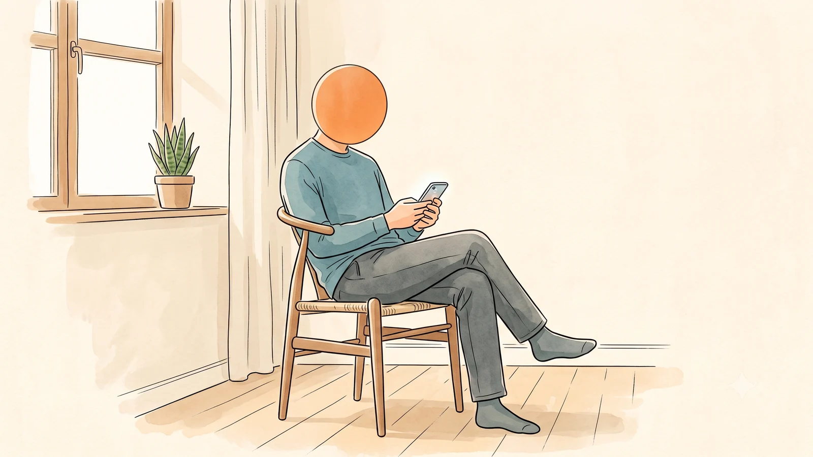A man sitting calmly, learning what period blood clots actually are