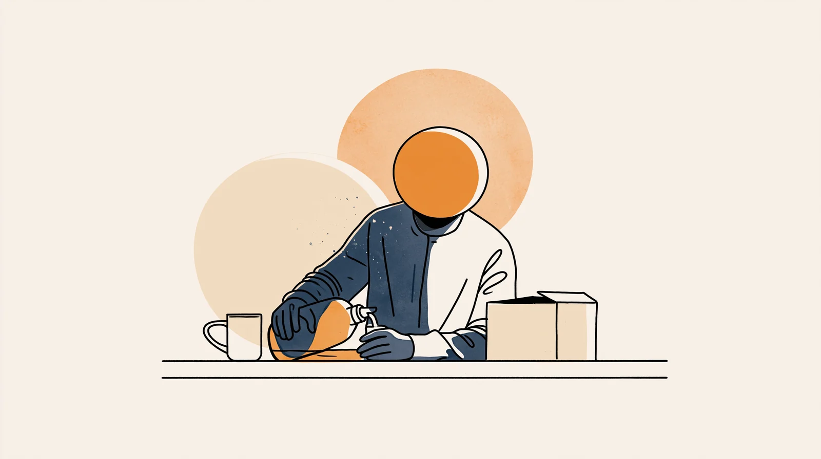 A man filling a hot water bottle in the kitchen to help his partner through period flu symptoms