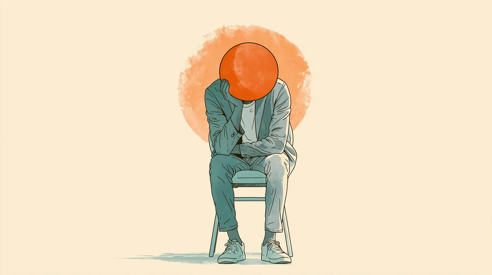 Faceless man sitting and thinking about how to support a partner with period brain fog