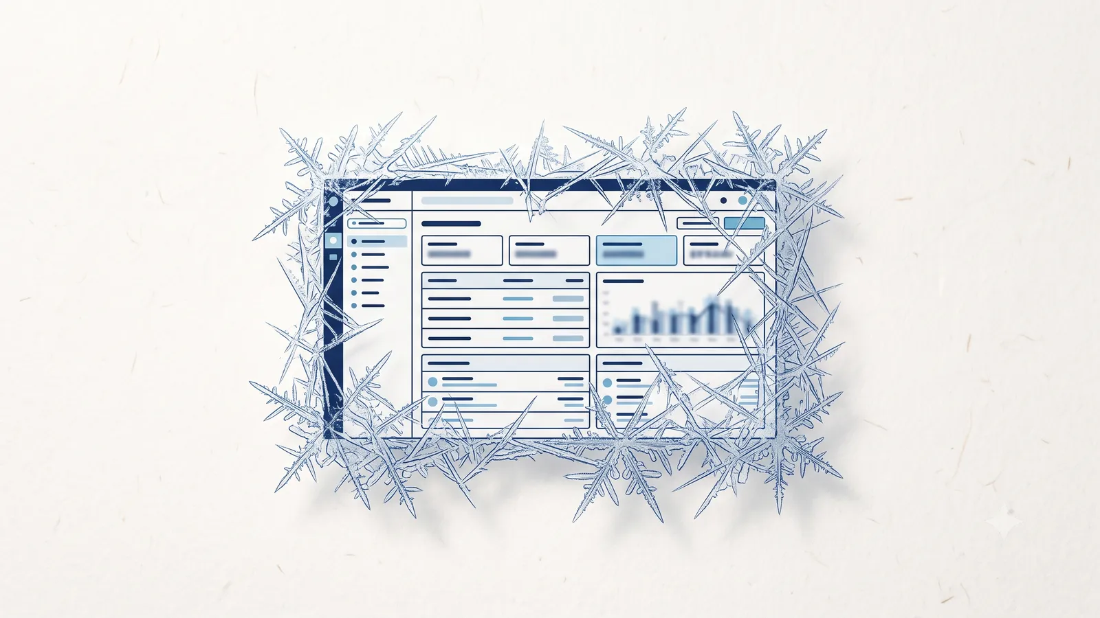 Abstract navy illustration representing comparing period tracker app options