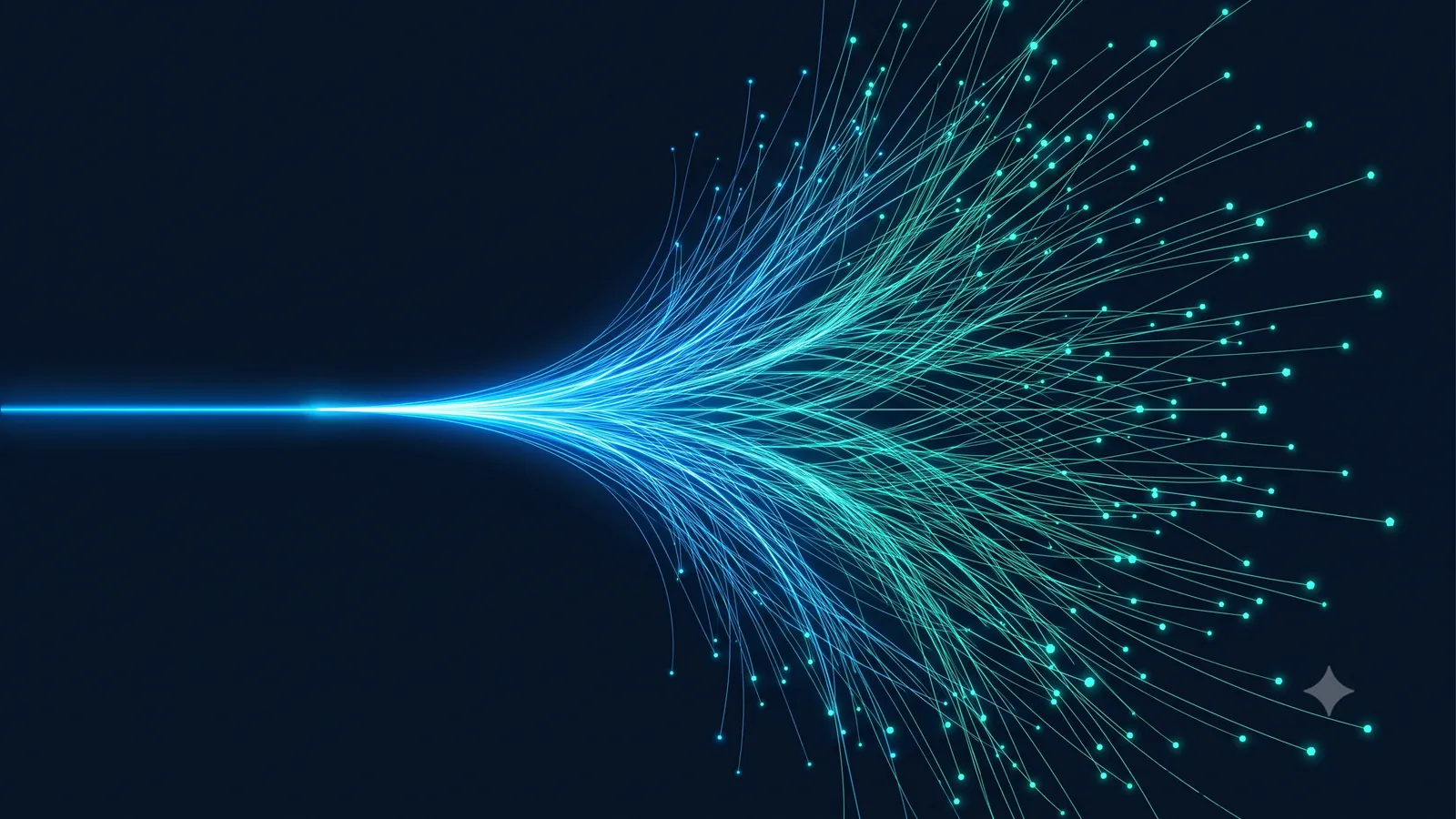 Abstract illustration of converging data streams, representing where cycle app data goes