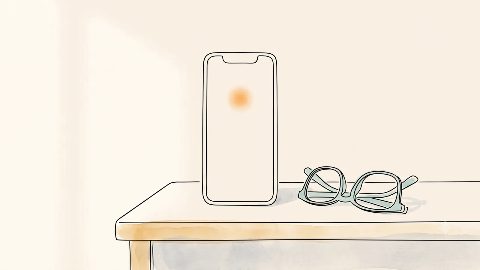 A phone on a nightstand with a soft notification dot, a quiet cycle reminder set up with consent