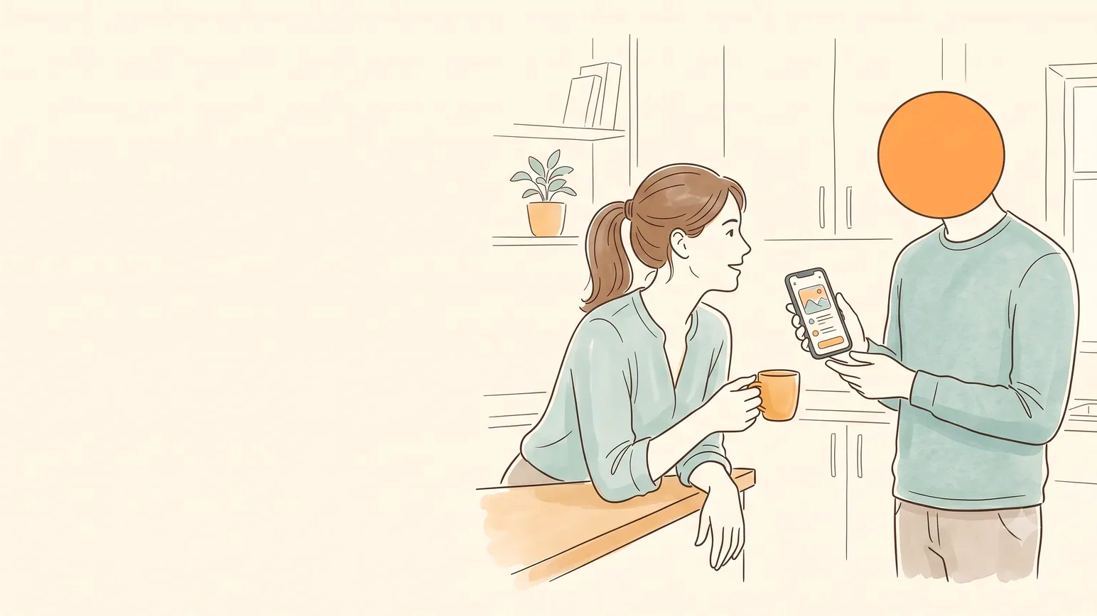 Showing a partner the cycle tracking app screen
