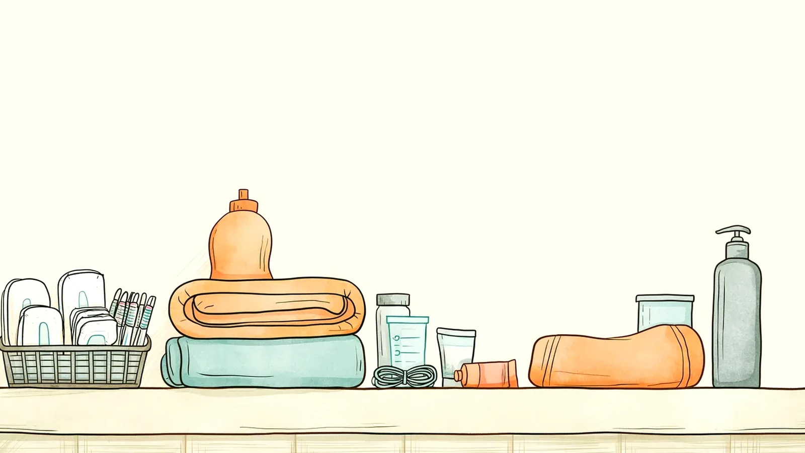 Bathroom shelf skincare basics for teenage acne and periods