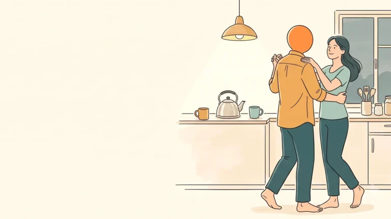 Alcohol and her period: a couple at home in the evening kitchen