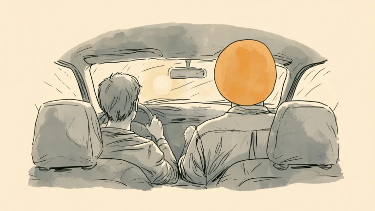 Dad driving his teenage daughter to an appointment about heavy periods in teens