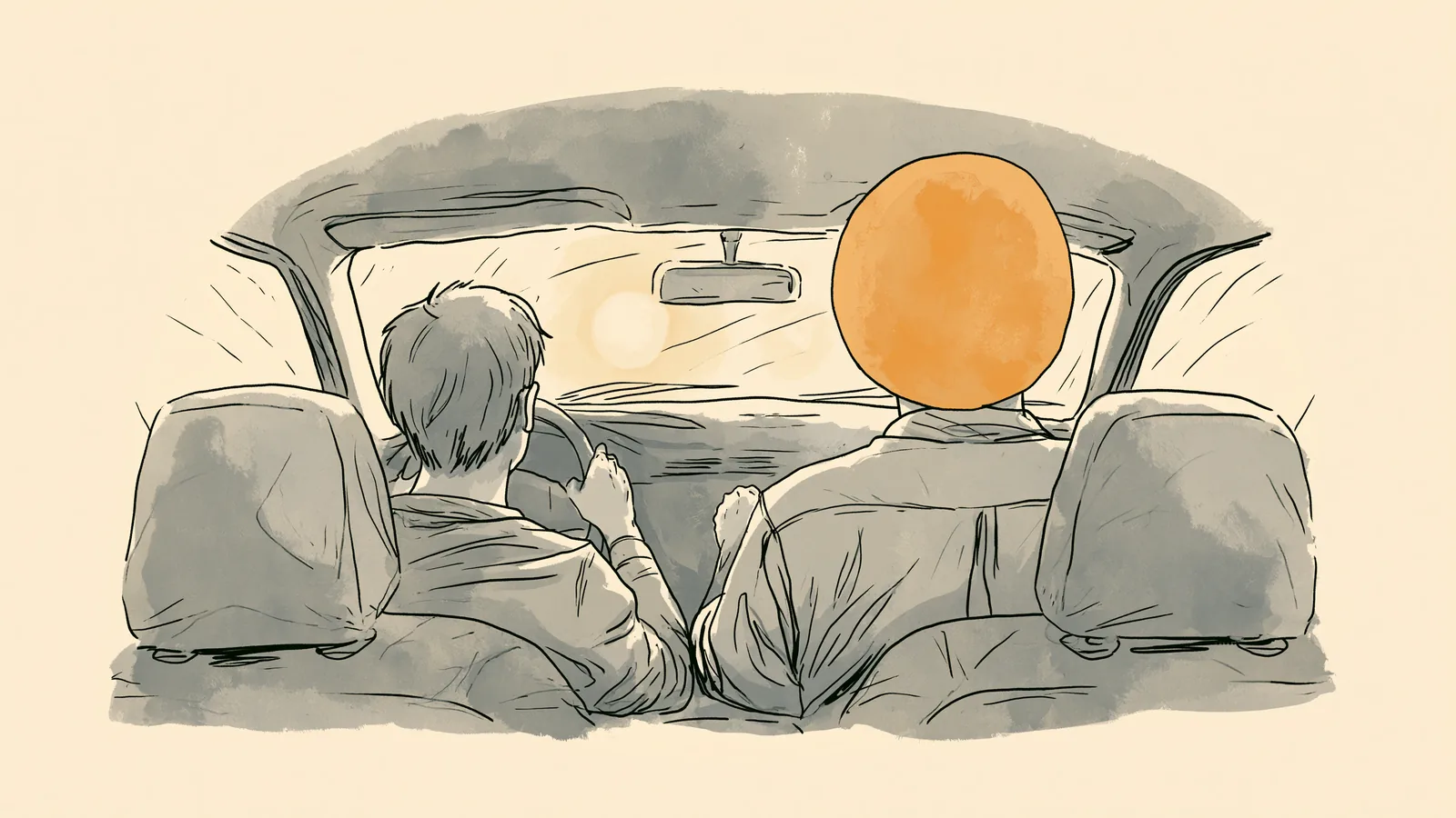 Dad driving his teenage daughter to an appointment about heavy periods in teens