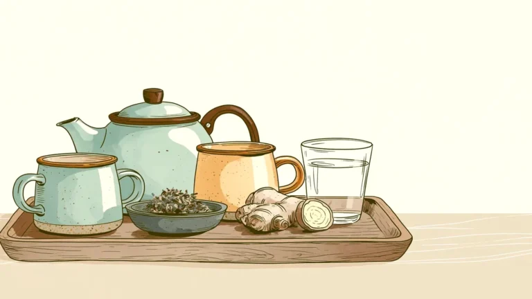 Evening tray of drinks and remedies, illustrating cannabis and her period