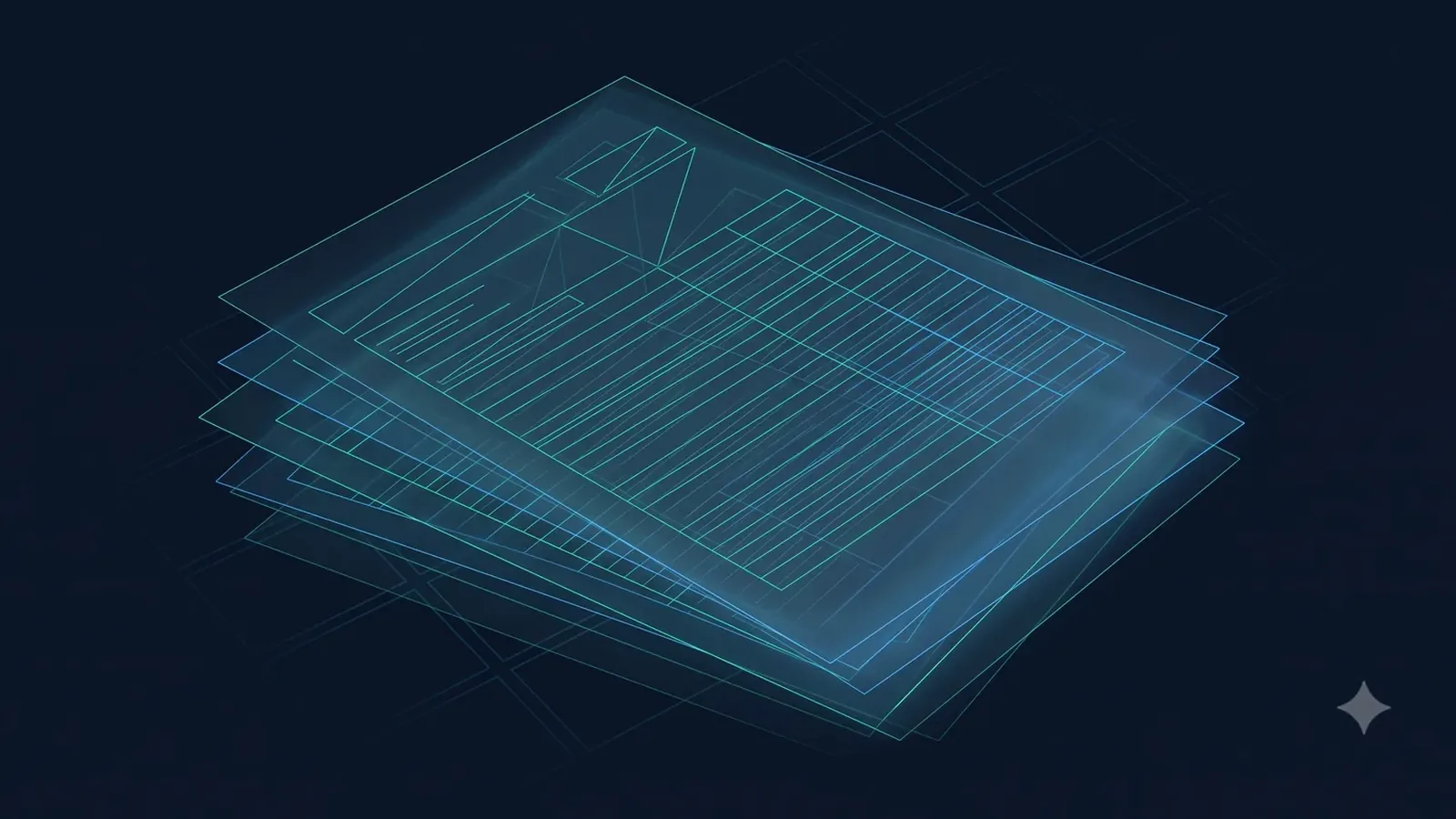 Abstract navy layered grid representing the cost comparison of a menstrual cup over time